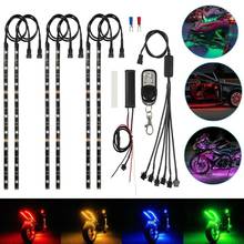 6X Motorcycle Led Lights Wireless Remote 18 color Neon Glow Light Strips Kit  LED Car Decorative Light New 2024 - buy cheap