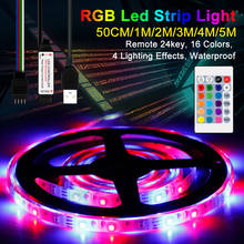 Tira de luces LED RGB SMD 2835, cinta Flexible de 5V, USB, resistente al agua, 0,5 M, 1M, 2M, 3M, 4M, 5M, lámpara de diodo 2024 - compra barato