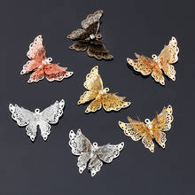 Pingente borboleta cor prata-ouro-cobre 25*35mm 2024 - compre barato