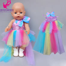 18 inch american og girl doll sequin rainbow tail dress Baby doll fur coat for 18 inch doll boy clothes 2024 - buy cheap