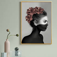 Pintura al óleo de cara de mujer en blanco y negro, Sexy, sobre lienzo, carteles e impresiones, Cuadros de pared, imágenes artísticas para sala de estar 2024 - compra barato