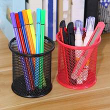 Pen Holders Metal Hollow Pen Pencil Holder Vase Pot Tidy Stationery Storage Desk Container 2024 - buy cheap