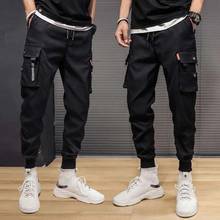 Calça cargo masculina, calça de corrida estilo hip hop com vários bolsos vintage 2024 - compre barato