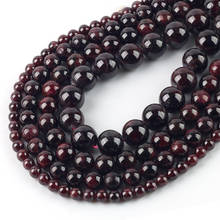 Wholesale Natural Dark Red Garnet Round Loose Stone Jewelry Beads 15.5" Pick Size 4mm 6mm 8mm 10mm 12mm 2024 - buy cheap