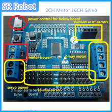 2CH Motor 16CH Servo Shield Driven Control Board Compatible With Arduino For Robot Arm Robot Tank Car Diy RC Toy Kit 2024 - buy cheap