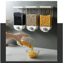 Dispensador de cereais para parede, caixa de armazenamento de grãos organizadora de parede para alimentos secos acessórios de cozinha 1000/1500ml 2024 - compre barato