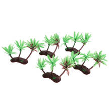 5Pcs Painted Green Coconut Palm Trees Model 14cm HO for Diorama Architecture 2024 - buy cheap