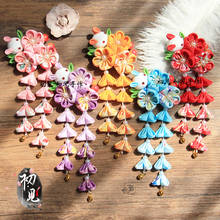 Sakura Rabbit Fan Side Clip Hairpin Tsumami zaiku Headdress Kimono Yukata Hair Accessories Hairpin Step Shake Tassel Hanfu Decor 2024 - buy cheap