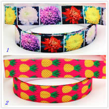 DHK 5/8'' 5yards Fold Elastic FOE Chrysanthemum pineapple printed headband headwear hairband diy decoration wholesale E551 2024 - buy cheap