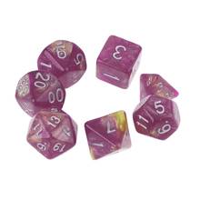 Diales de números dicromáticos, D4, D6, D8, D10, D12, D20, 7 unids/set por juego, para escritorio, G32E 2024 - compra barato