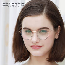 Zenotmetal armação de óculos retrô feminino, armação ótica anti luz azul, armação de óculos para homens e mulheres bt7088 2024 - compre barato