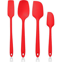 4 pieces Silicone Spatula Set No Stick Heat Resistant Seamless Spatula Scraper Kitchen Utensils for Cooking Baking Mixing Tools 2024 - купить недорого