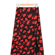Летняя юбка с высокой талией и Боковым Разрезом guava, юбка с Боковым Разрезом, в европейском и американском стиле 2024 - купить недорого