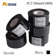 Máquina de codificación de cinta de color FC2, 30mm x 100m, cinta de color negro RCIDOS, máquina de envoltura de seguimiento, ribbión de color (5 rollos/lote) 2024 - compra barato