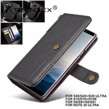 TRENDEX-funda magnética con tapa para Samsung Galaxy S20, S10, S9, Note 20, 10, 9, billetera de cuero Vintage de lujo, con ranuras para tarjetas 2024 - compra barato