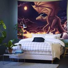 Simsant Dragon Tapestry Purple Sky Clouds Tapestries Wall Hanging for Living Room Bedroom Home Dorm Decor Banner 2024 - buy cheap