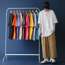 Camiseta de manga corta para hombre, ropa de algodón de Color sólido, cuello redondo, moda de ventilación, talla S-5XL, 2021 2024 - compra barato