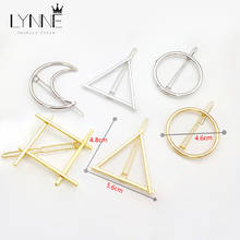 Hot Women Fashion Gold Color And Silver Color Barrettes Round&Triangle Metal Hairpin Geometry Graphics Hair Clips Decorative 2024 - buy cheap