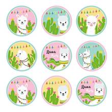 90pcs Llama Alpaca Handmade Sticker Paper Seal Lables Baking Cake Candy Gift Decorative Kawaii Cartoon Camel Sheep Stickers 2024 - buy cheap