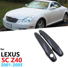 Gloss preto fibra de carbono porta do carro alças capa guarnição conjunto para lexus sc z40 430 30 mk2 2001 2002 2003 2004 2005 acessórios do carro 2024 - compre barato