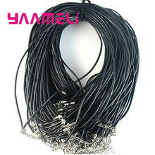 Wholesale 100pcs 18 Inch Real Hide Rope Necklace Chain Round Black Real Leather Ropes for Jewelry Making Components 2024 - buy cheap