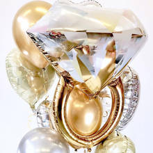 KUKUZHU, Золотое кольцо с бриллиантом, фольга, шар, розовое золото, для невесты, чтобы быть, шар с буквами, шар для невесты, для душа, декор для свадьбы и Помолвки 2024 - купить недорого