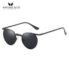 Natuwe & co retro redondo polarizado óculos de sol feminino vintage metal tamanho inteligente uv400 n0980 2024 - compre barato