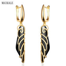 MAIKALE Fashion Black White Ceramic Water Drop Dangle Earrings for Women Gold  Hollow Butterfly Wing Earing Korean Jewelry 2024 - buy cheap