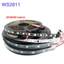 Tira de luces Led inteligente WS2811, cinta de luz led RGB IC, direccionable, DC12V, 30/48/60leds/m a todo color, 5 m/lote 2024 - compra barato