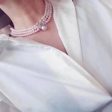 D915 Pearl Necklace Fine Jewelry Round 5-6mm 11-12mm Nature Fresh Water White Pearls Chocker Necklaces for Women Presents 2024 - buy cheap