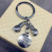 2020 Sport Key Chain Fist Keychain Boxing-Gloves Key Chain Bag Pendant Key Ring Boxer Golvers Keychain never give-up inspired 2024 - buy cheap