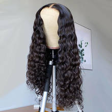 Peruca feminina brasileira com cabelos humanos ondulados, 13x4, madeixas naturais sem cola, com densidade 180%, cor preta 2024 - compre barato