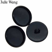 Julie Wang-cabujón con bisel de 12mm, botones de bandeja en blanco negro, Base de hierro, Ojos de muñeca, accesorio de juguete para hacer joyas, 10 Uds. 2024 - compra barato