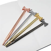 1 pcs Creative Cute Bow Metal Ballpoint pen Fashion Girl Stationery Supplies School Student Stationery Supplies Supply 2024 - buy cheap