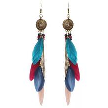 Bohemian Tassel Earrings for Women Dangle Long Earrings Feather Boho Drop Earrings Beads Vintage Jewelry Brincos 2024 - buy cheap