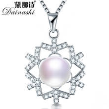 Dainashi-colgante de plata de ley 100% con perlas cultivadas en agua dulce, colgante de zirconia, copo de nieve, 925 2024 - compra barato