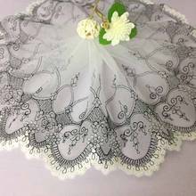 20Yards Lace Trim Embroidered White Black Fabric Sewing Tassels DIY Craft Sewing Dress Clothing Accessories 18cm Width 2024 - buy cheap