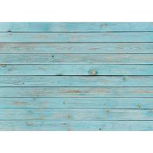 Cyan Wooden Plank Photographic Backgrounds Vinyl Cloth Backdrop for Children Baby Toy Pets Portrait Photoshoot Photo Studio 2024 - buy cheap