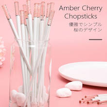 1 par de palillos de flor de cerezo ámbar, palillos de aleación, palillos chinos reutilizables, vajilla 2024 - compra barato