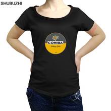 Cohiba rabo de charuto tobaco, camiseta engraçada feminina cubana de algodão gola redonda para o verão, algodão cosplay sbz351 2024 - compre barato