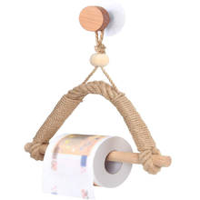 Vintage  Towel Hanging Rope Paper Holder Wall Hanging Tissue Hanger Wood Decoration Bathroom Movable Paper Roll Rack 2024 - buy cheap