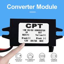 Módulo convertidor de DC-DC, 12V a 5V, 3A, 15W, doble USB, adaptador de salida de corriente, módulo de fuente de alimentación impermeable para coche 2024 - compra barato