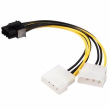 Высококачественный 4-контактный кабель питания для видеокарты 18 см, 8-контактный, 8-контактный, PCI Express, двойной 4-контактный кабель питания для видеокарты Molex 2024 - купить недорого