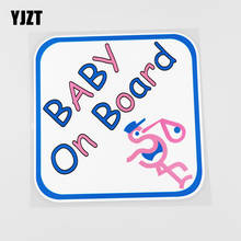 YJZT 14CMX14CM Baby on board Pvc Decal colour individualization Car Sticker Lovely birds 13A-0106 2024 - buy cheap