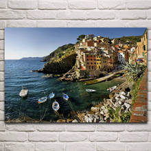 Italy Riomaggiore harbor seascape posters on the wall picture home living room decoration for bedroom KM034 2024 - buy cheap