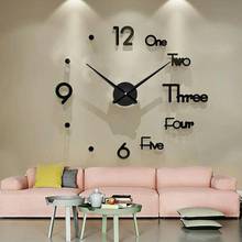 Reloj de pared Digital con pegatina 3D, diseño moderno, grande, silencioso, para decoración de pared, hogar y oficina 2024 - compra barato