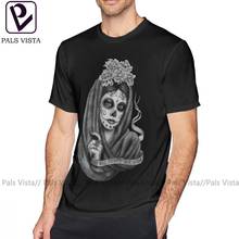 Catrina T Shirt Hay Mas Tiempo Que Vida T-Shirt Short Sleeves Oversize Tee Shirt 100 Percent Cotton Summer Men Printed Tshirt 2024 - buy cheap