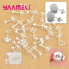 500PCS Handmade Earring Making Accessories 925 Sterling Silver Jewelry Findings DIY Component Stud Earrings Pin+Back Stoppers 2024 - купить недорого