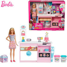 Original Barbie Cake Decorating Playset Kitchen Cooking Education Toy Doll House Toys for Girls Children Education Boneca Gifts 2024 - buy cheap