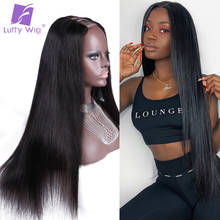 U Part Wig Straight Human Hair 180 Density 200 Density 1x4inch 2x4inch U Open Size Remy Brazilian Wigs For Black Women LUFFY 2024 - buy cheap